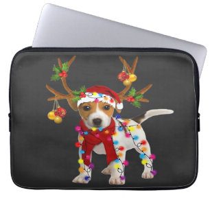 Jack russell Dog Gorgeous Reindeer Christmas Light Laptop Sleeve