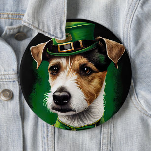 Jack Russell Dog in St. Patrick's Day Dress 6 Cm Round Badge