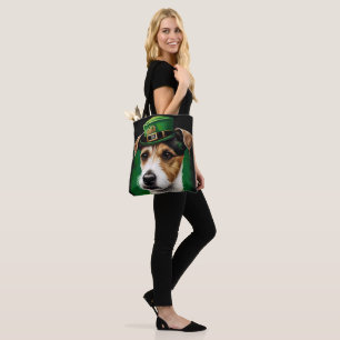 Jack Russell Dog in St. Patrick's Day Dress Tote Bag