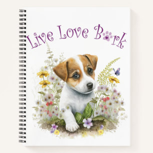 Jack Russell Dog Mum Floral Notebook