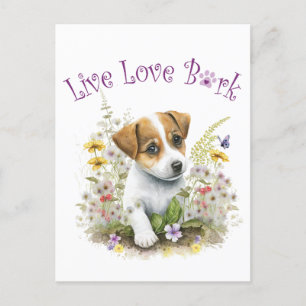Jack Russell Dog Mum Floral Postcard