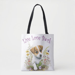 Jack Russell Dog Mum Floral Tote Bag