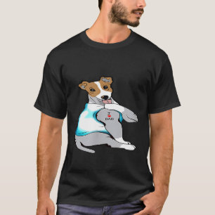 Jack Russell Dog Tattoo I Love Dad Fathers Day Gif T-Shirt