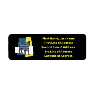 Jack Russell Dog Yellow&Blue Grid Tricolor Address