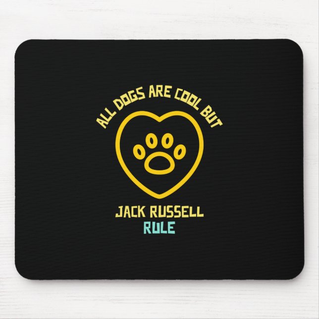 Jack russell dogs rule cute dog animal pet mouse mat (Front)