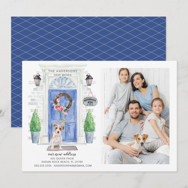 Jack Russell Front Door Moving Announcement (Front/Back)