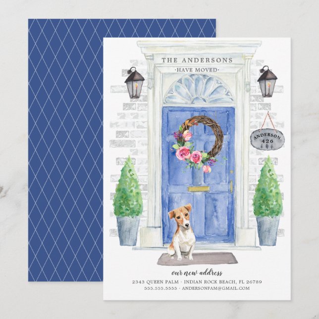 Jack Russell Front Door Moving Announcement (Front/Back)