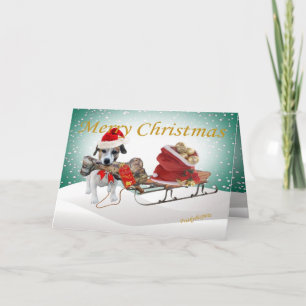 Jack Russell Gift for Santa Greeting Cards