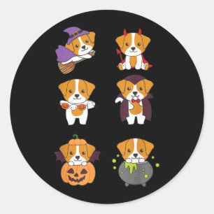 Jack Russell Halloween Costume Dogs Halloween Classic Round Sticker