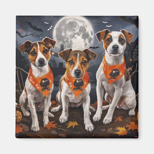 Jack Russell Halloween Spooky Magnet (Front)