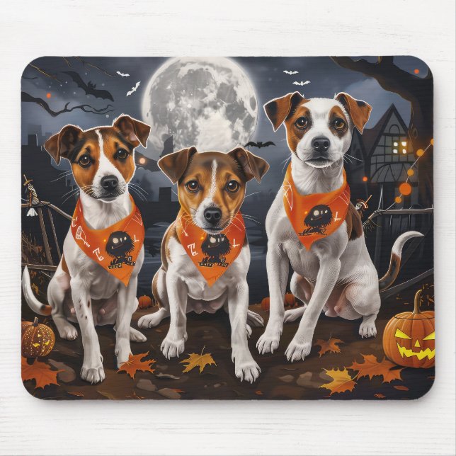 Jack Russell Halloween Spooky Mouse Mat (Front)