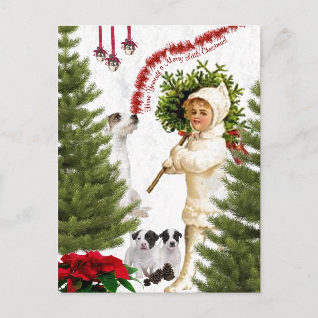 Jack Russell Have Yourself a Merry Christmas Holiday Postcard (Front)