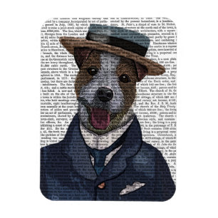 Jack Russell in Boater 2 Magnet