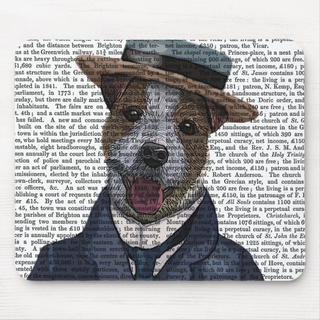 Jack Russell in Boater 2 Mouse Mat (Front)