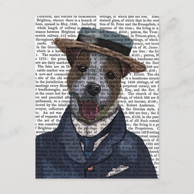 Jack Russell in Boater 2 Postcard (Front)