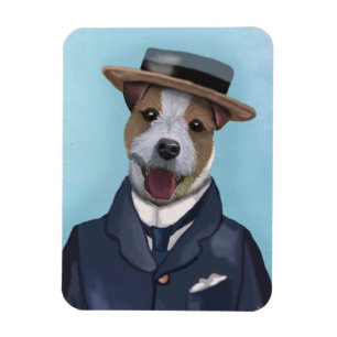 Jack Russell in Boater Magnet
