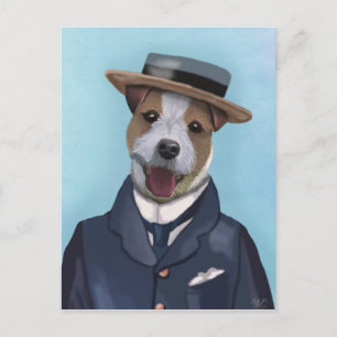 Jack Russell in Boater Postcard
