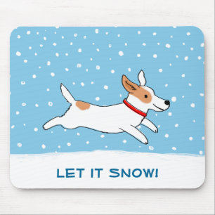 Jack Russell Let it Snow Dog Winter Holiday Mouse Mat