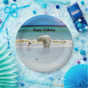 Jack Russell Meet Polar Bear, Birthday Paper Plate