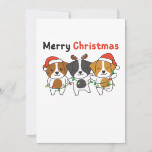 Jack Russell Merry Christmas Cute Dogs Holiday Card