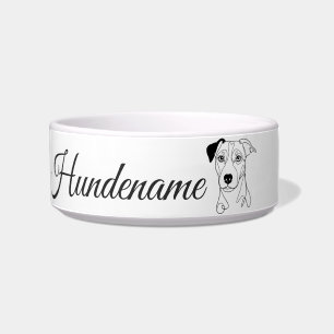Jack Russell Minimalist Line Art personalized bowl