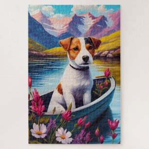 Jack Russell on a Paddle: A Scenic Adventure Jigsaw Puzzle
