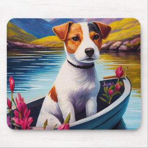 Jack Russell on a Paddle: A Scenic Adventure Mouse Mat