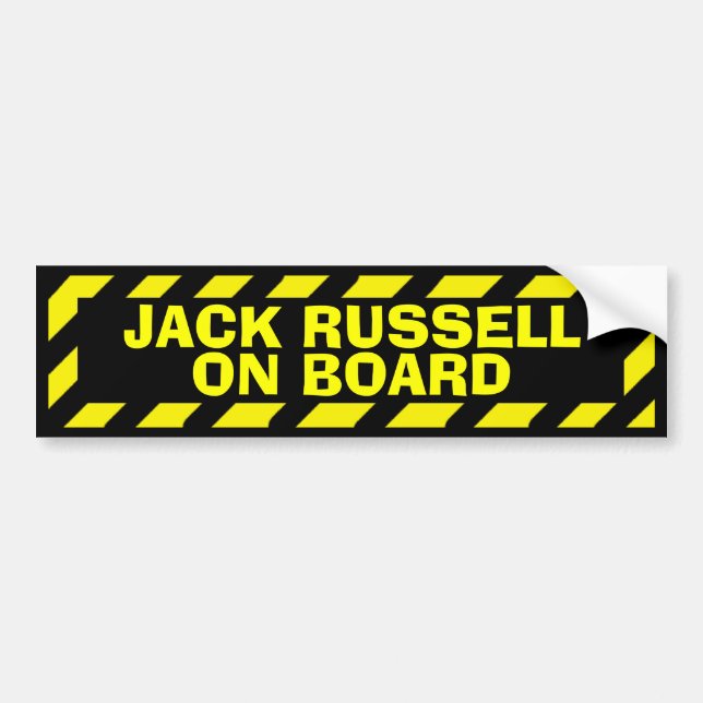 Jack Russell on board yellow caution sticker (Front)