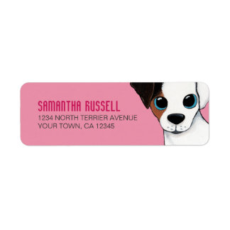 Jack Russell on Pink Dog Return Address Label