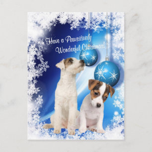 Jack Russell Pawsitively Wonderful Christmas Wish2 Holiday Postcard