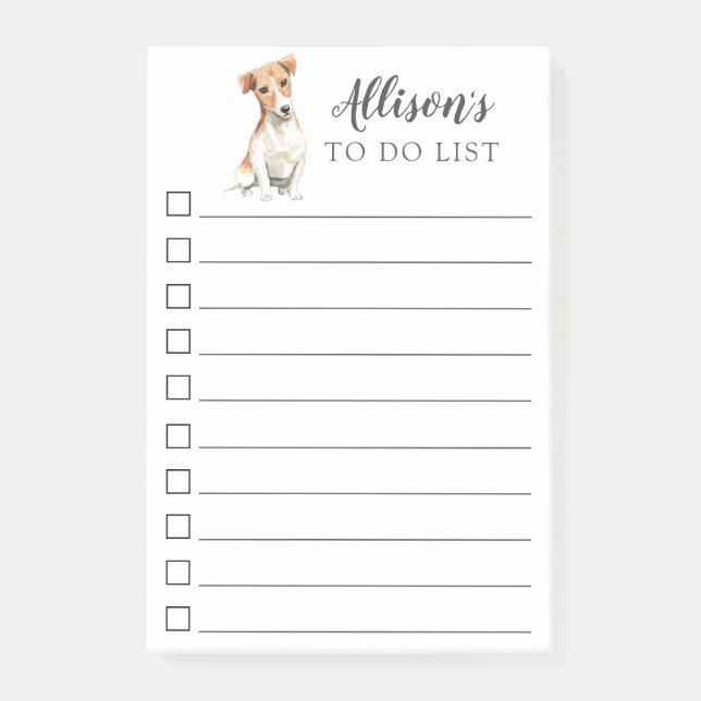 Jack Russell Personalised To Do List Post-it Notes (Front)