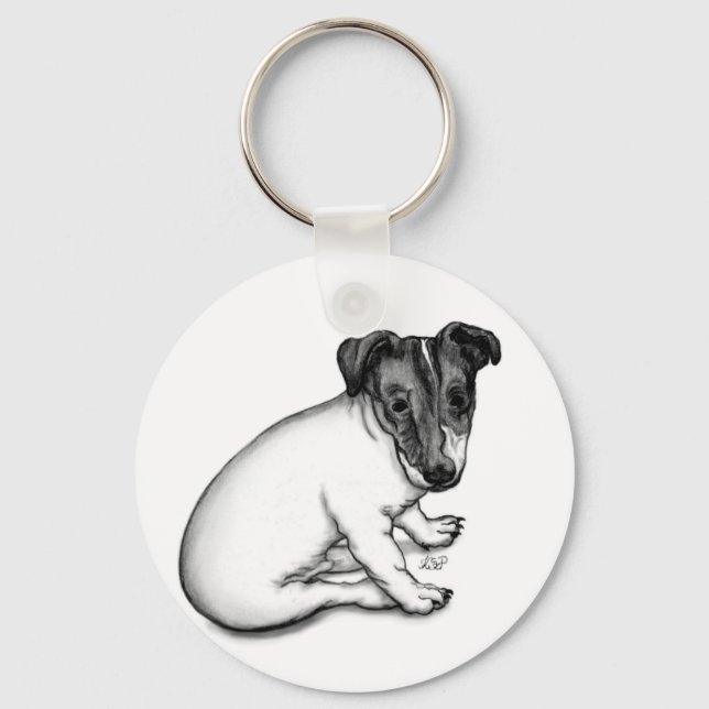 Jack Russell puppy 10 weeks old Key Ring (Front)