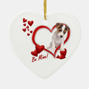 Jack Russell Puppy Be Mine Valentines Day Ornament