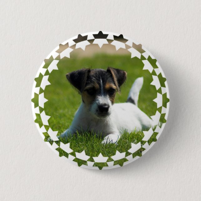 Jack Russell Puppy Round Button (Front)
