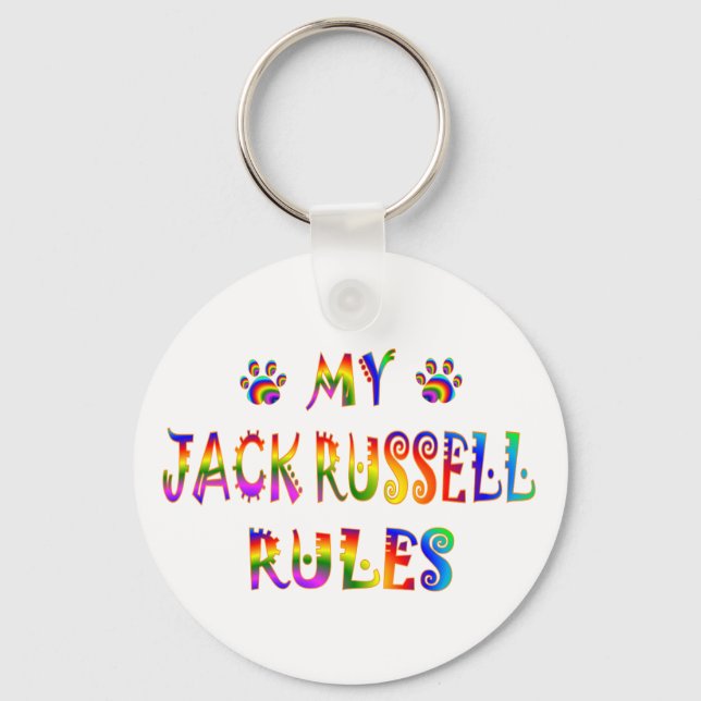 Jack Russell Rules Fun Key Ring (Front)