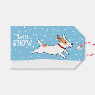 Jack Russell Snow Dog Christmas Holiday Gift Tags