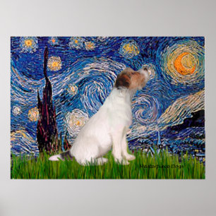 Jack Russell Terrier 5 - Starry Night Poster