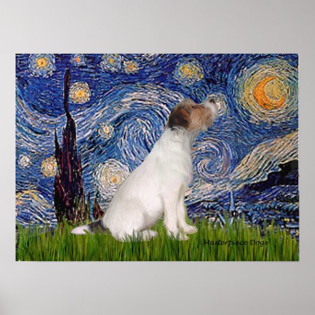 Jack Russell Terrier 5 - Starry Night Poster (Front)