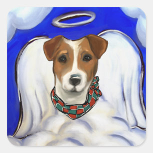 Jack Russell Terrier Angel Square Sticker