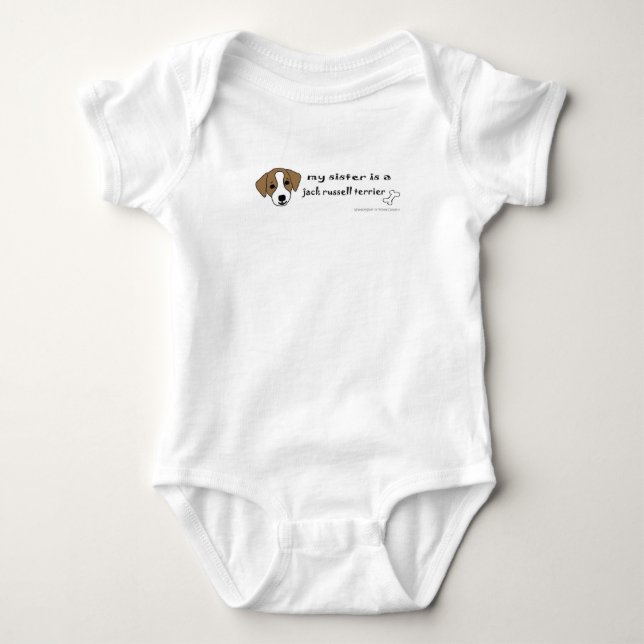 jack russell terrier baby bodysuit (Front)