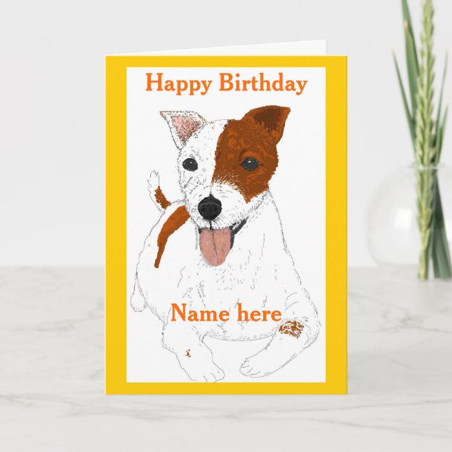 Jack Russell Terrier Birthday card (Front)