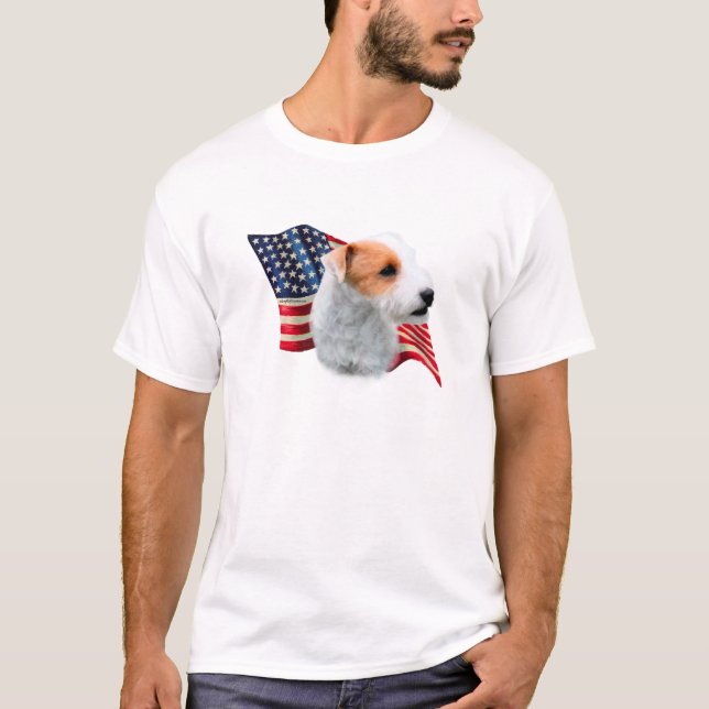 Jack Russell Terrier (broken) Flag T-Shirt (Front)