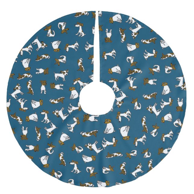 Jack Russell Terrier Cartoon Tree Skirt (Front)