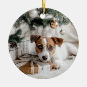 Jack Russell Terrier Christmas Ceramic Tree Decoration