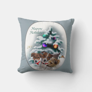 Jack Russell Terrier Christmas Cushion