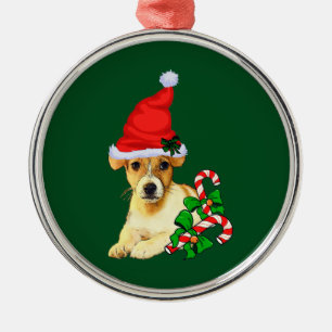 Jack Russell Terrier Christmas Metal Tree Decoration