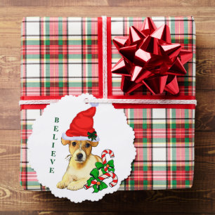 Jack Russell Terrier Christmas Tree Decoration Card