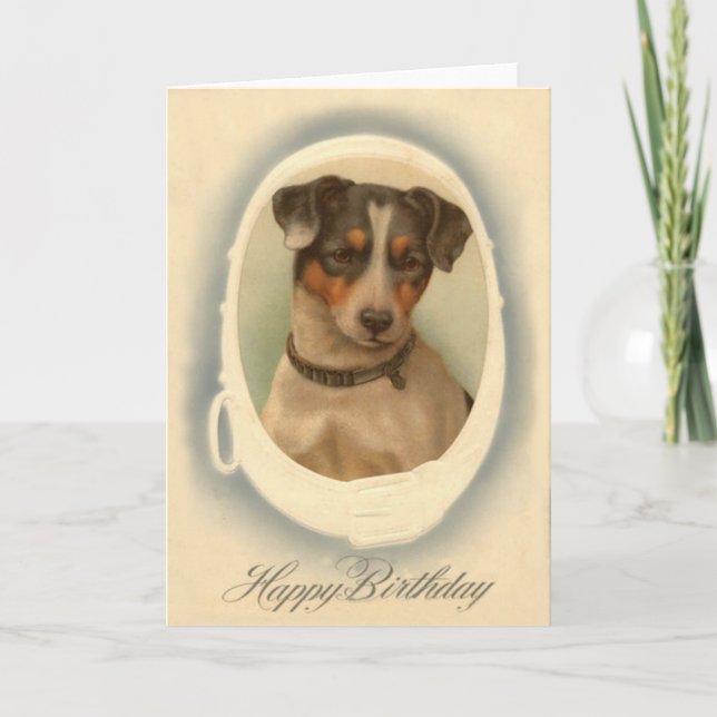Jack Russell Terrier Collar Birthday Card (Front)
