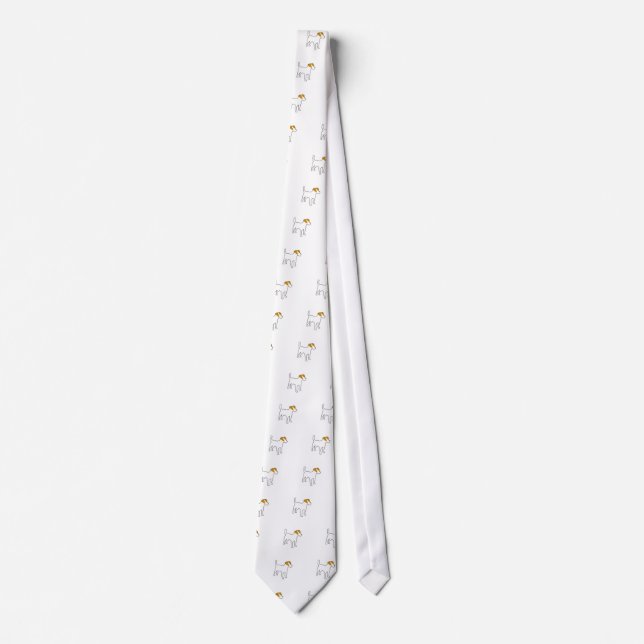 jack russell terrier colour silhouette tie (Front)