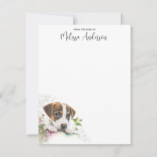 Jack Russell Terrier Cute Puppy Dog Personalised Card (Front)